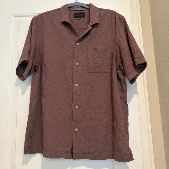 Lucky Brand Other - Lucky Brand brown Linen Men's Casual Button-Down Shirt size M
